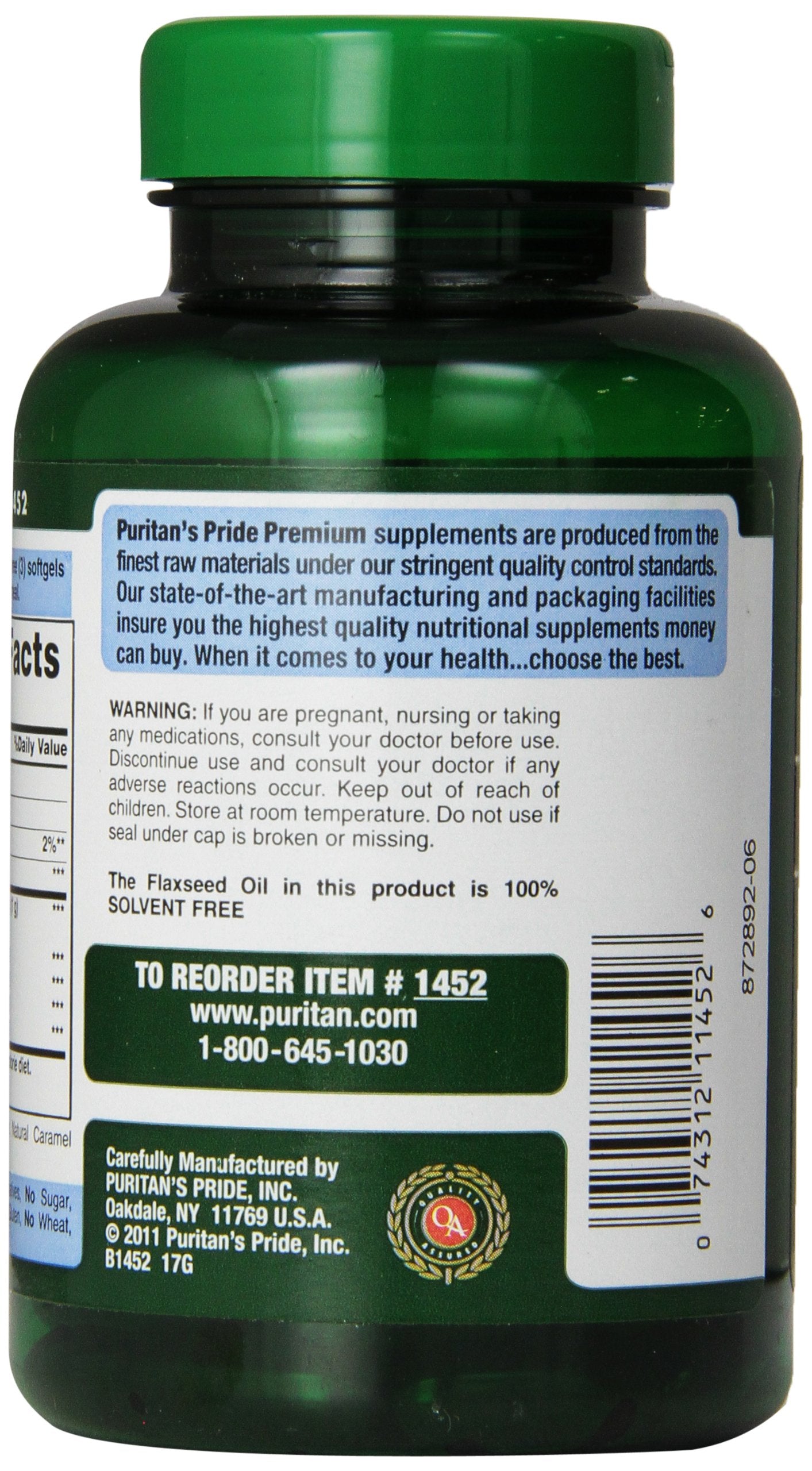 Capsules Puritan's Pride huile de lin oméga 3-6-9, pratique quotidienne