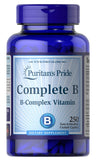 Puritan's Pride Complete B Complex caplets sur bouteille, soutien potentiel au métabolisme énergétique