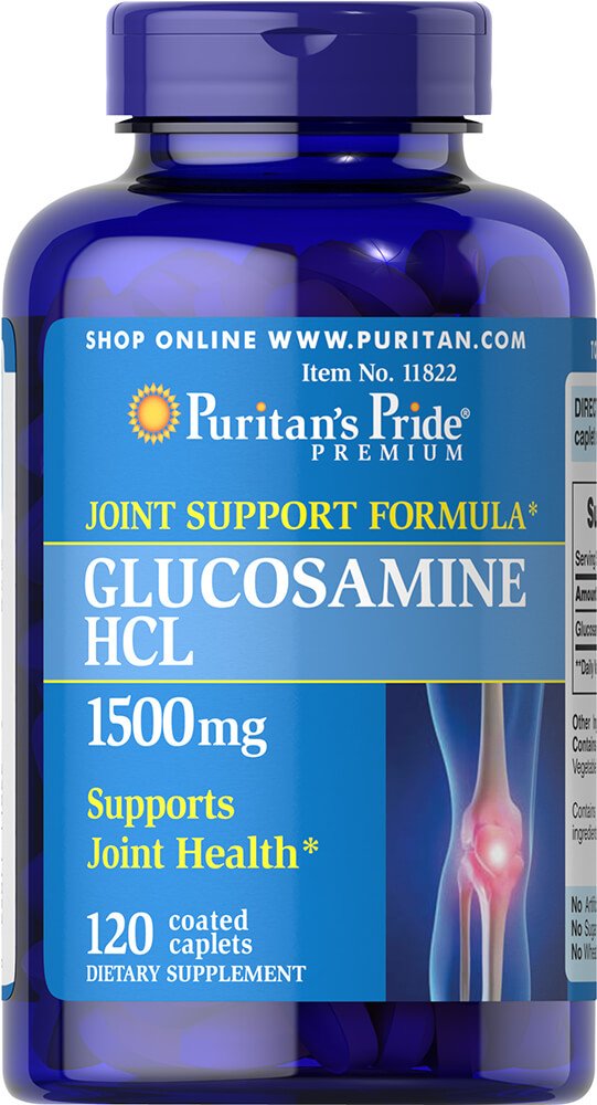 Puritan's Pride glucosamine 1500 caplets - bouteille, soutien potentiel des articulations