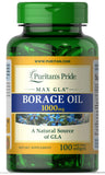 Puritan's Pride huile de bourrache 1 g – source d'AGL, usage complémentaire.