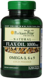 Puritan's Pride huile de lin 1000 mg en bouteille, apport oméga