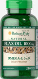 Puritan's Pride huile de lin 1000 mg, bouteille: soutien potentiel cœur et bien-être quotidien