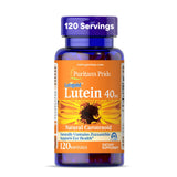 Puritan's Pride Lutigold Lutein : bouteille affichant l'emballage pour la santé oculaire