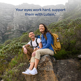 Puritan's Pride Lutigold Lutein - filtre lumière bleue près du flacon.