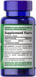 Puritan's Pride Magnésium 250 mg caplets, emballage ouvert, étiquette et composition visibles pour une utilisation quotidienne.