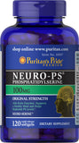Puritan's Pride Neuro-PS 100 mg, gélules molles dans la bouteille; soutien potentiel des fonctions cérébrales.
