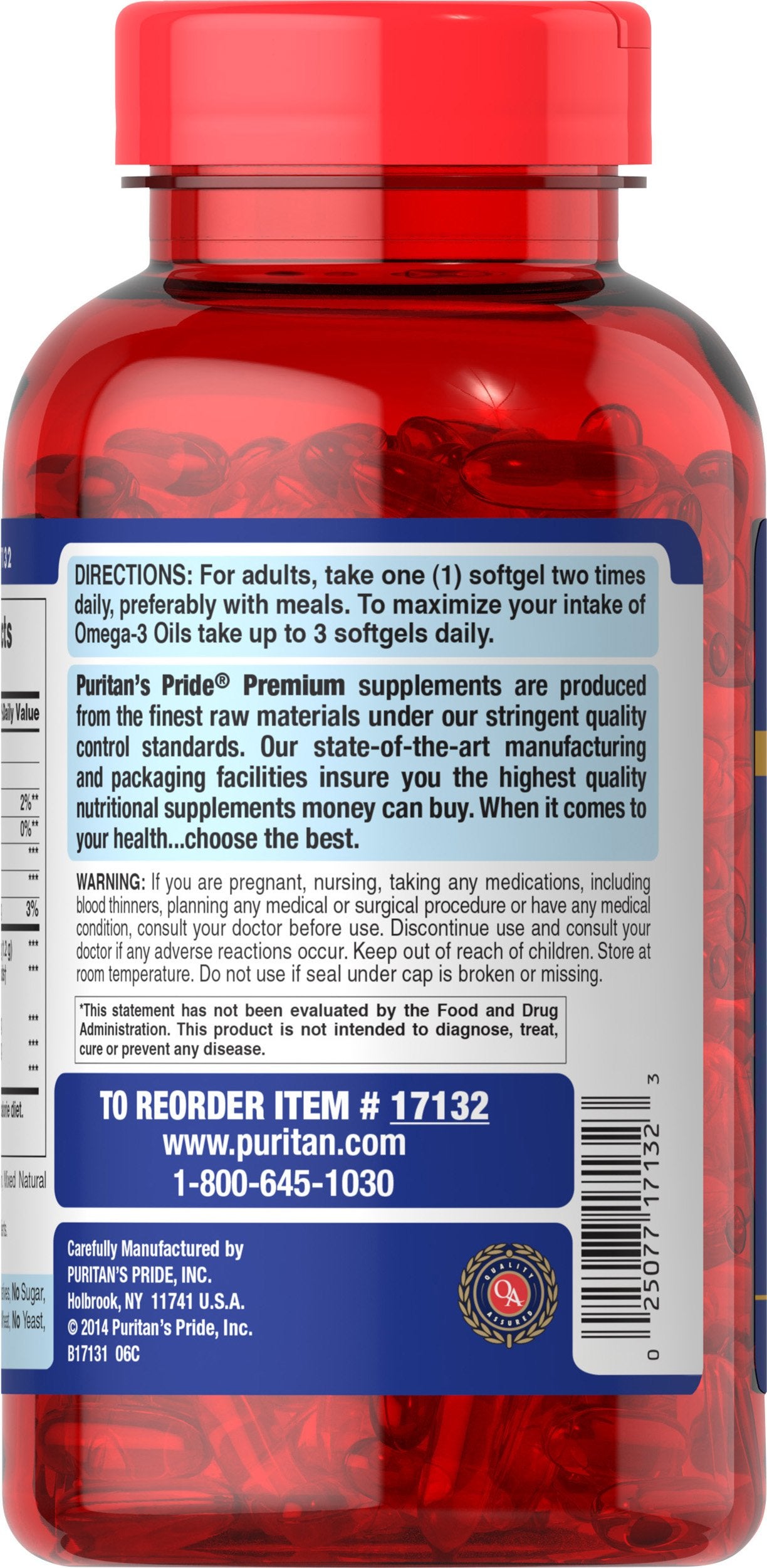 Purification de Puritan's Pride Omega-3 sans mercure pour plus de pureté.