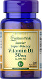 Puritan's Pride Sunvite D3, bouteille de 100 gélules, soutien potentiel des os.