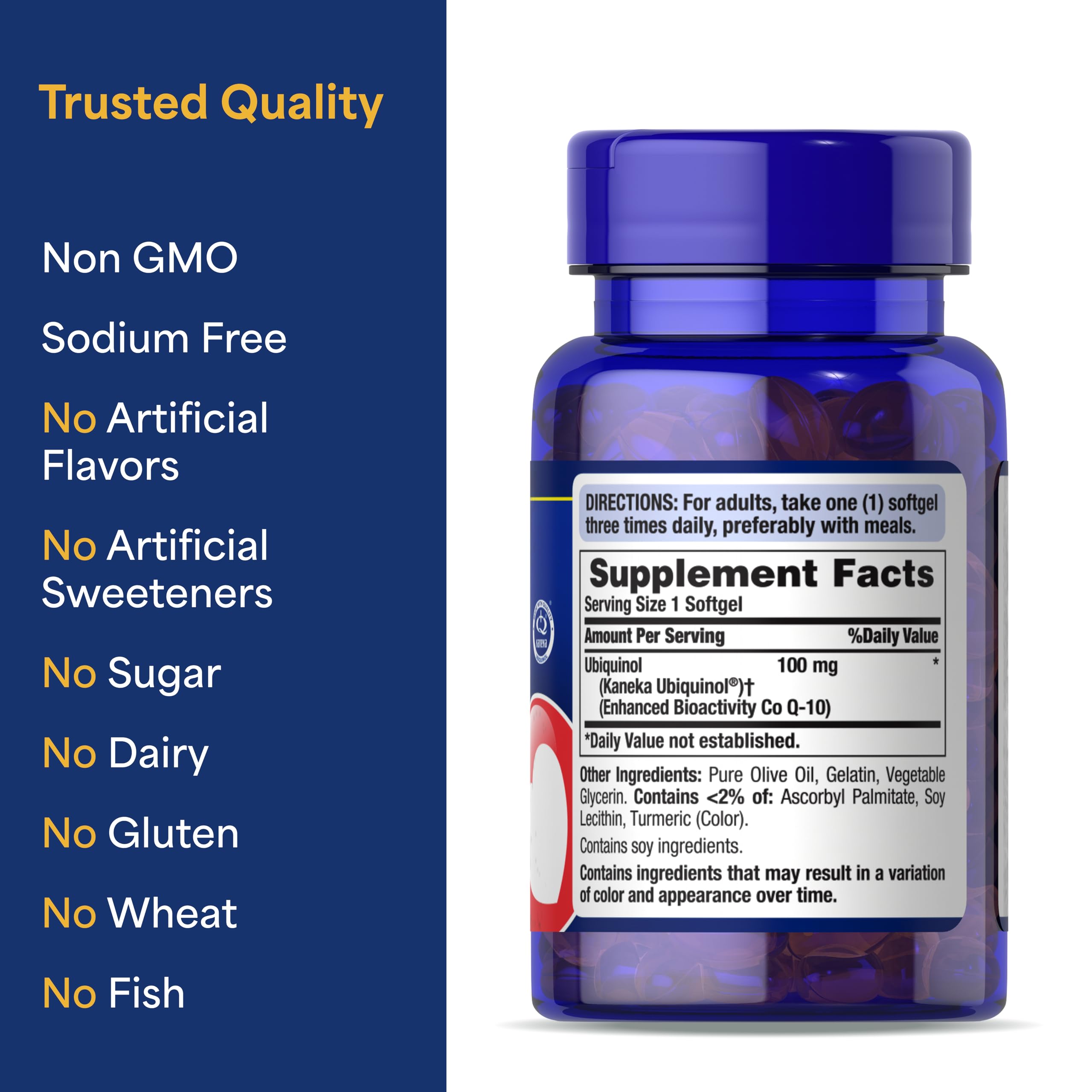 Puritan's Pride ubiquinol CoQ10 absorption optimisée gélules molles