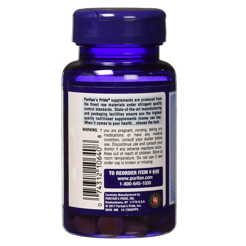 Puritan's Pride Vitamine B2 100 mg bouteille transparente, présentation claire du produit