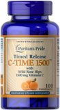 Puritan's Pride Vitamine C 1500 mg caplets, cynorhodon, soutien immunitaire potentiel.