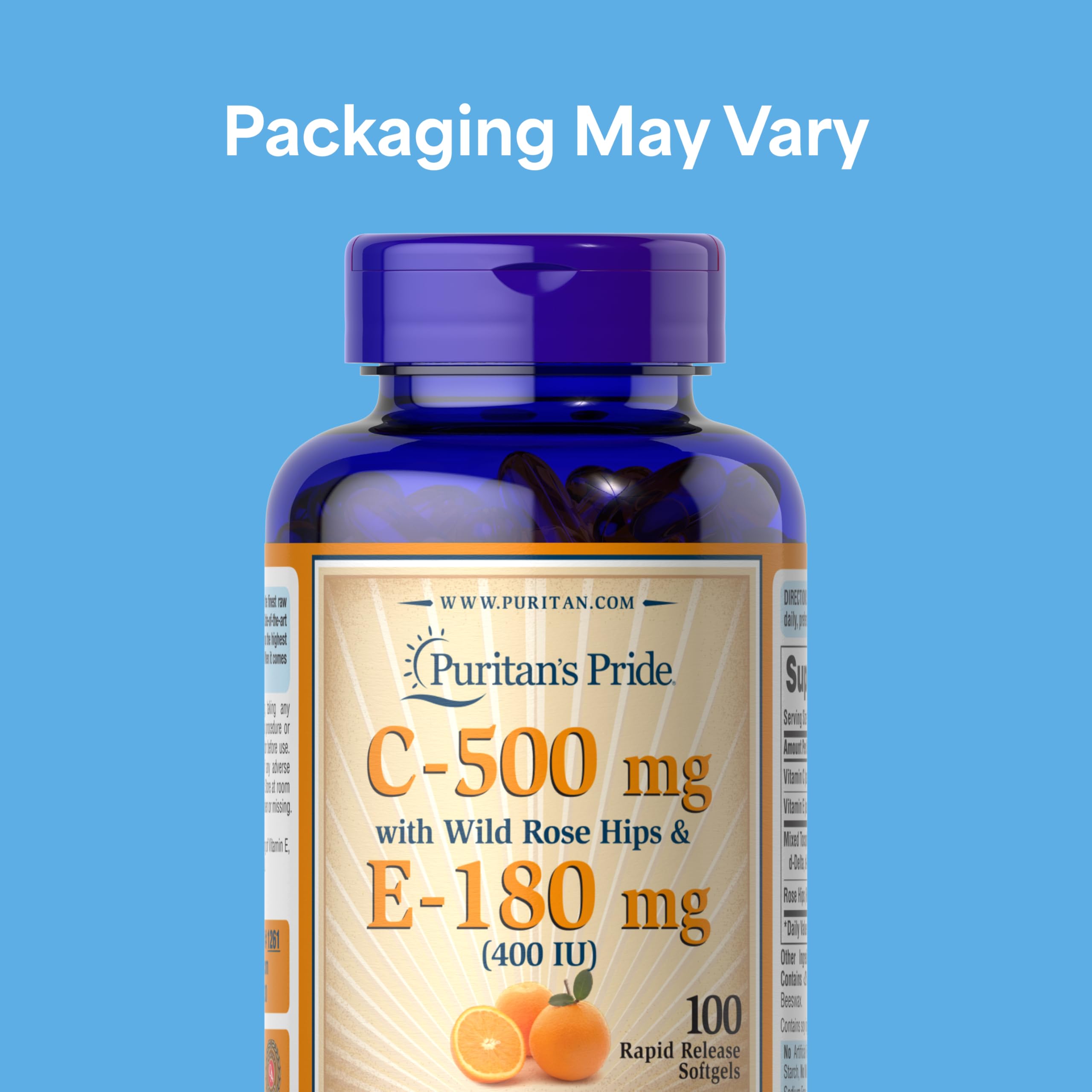 Puritan's Pride: vitamine C 500 mg, capsules molles faciles à prendre.