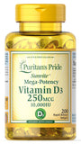 Puritan's Pride Vitamine D3, bouteille de gélules, soutien potentiel du système immunitaire