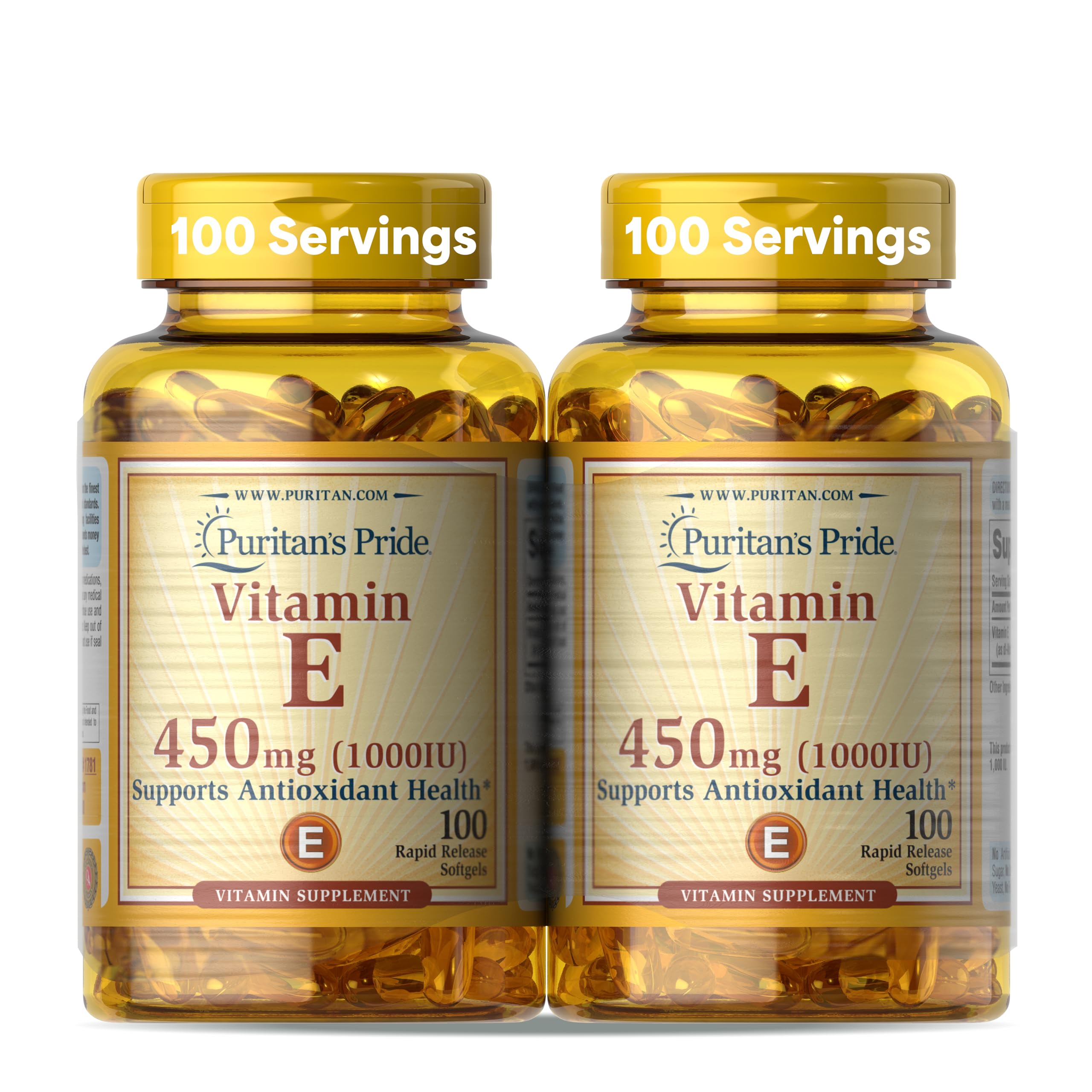 Puritan's Pride Vitamine E 450 mg - bouteille avec gélules molles faciles à avaler