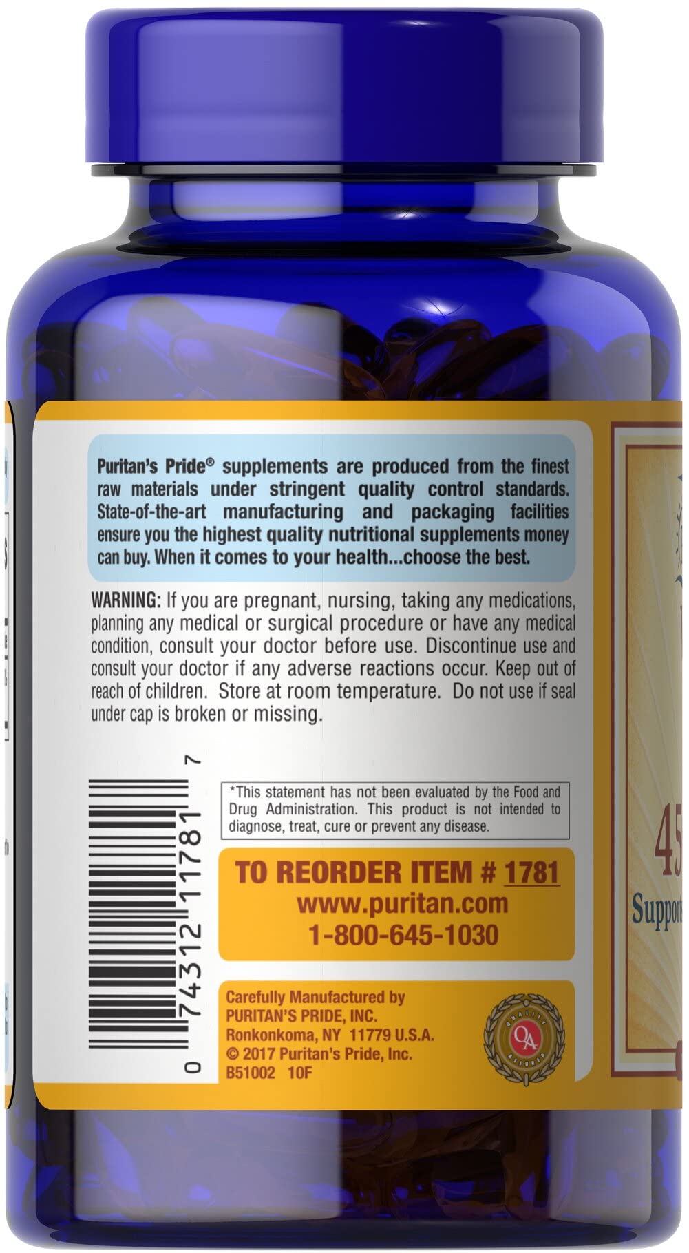 Puritan's Pride Vitamine E 450 mg — gélules faciles à avaler et rapides à prendre