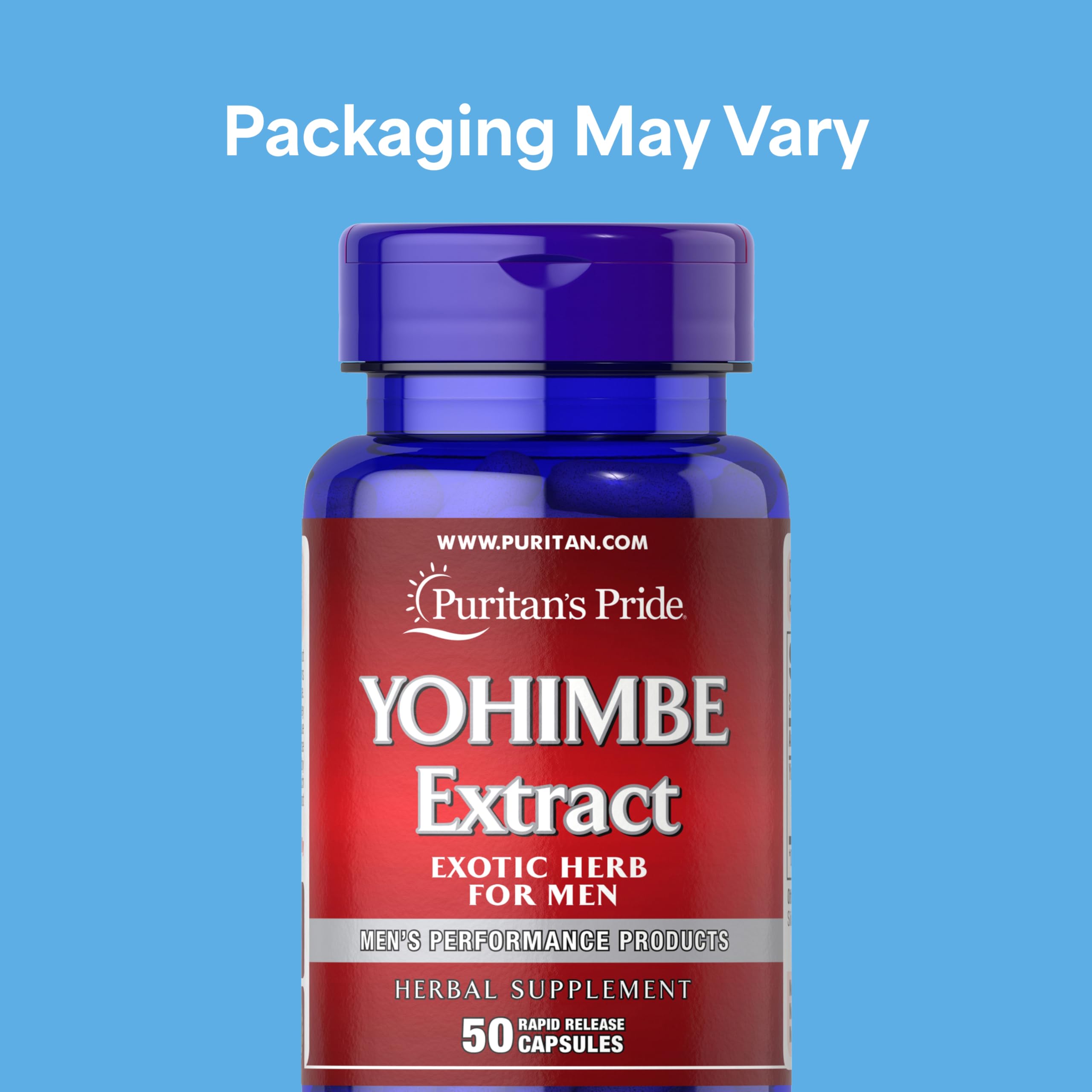 Puritan's Pride Yohimbe : dose 250 mg par capsule, équivalent à 1000 mg.