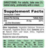 Puritan's Pride Zinc 25 mg – comprimés visibles, utilisation pratique au quotidien.