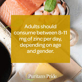 Puritan's Pride Zinc 25 mg – emballage robuste, stockage et transport facilités.