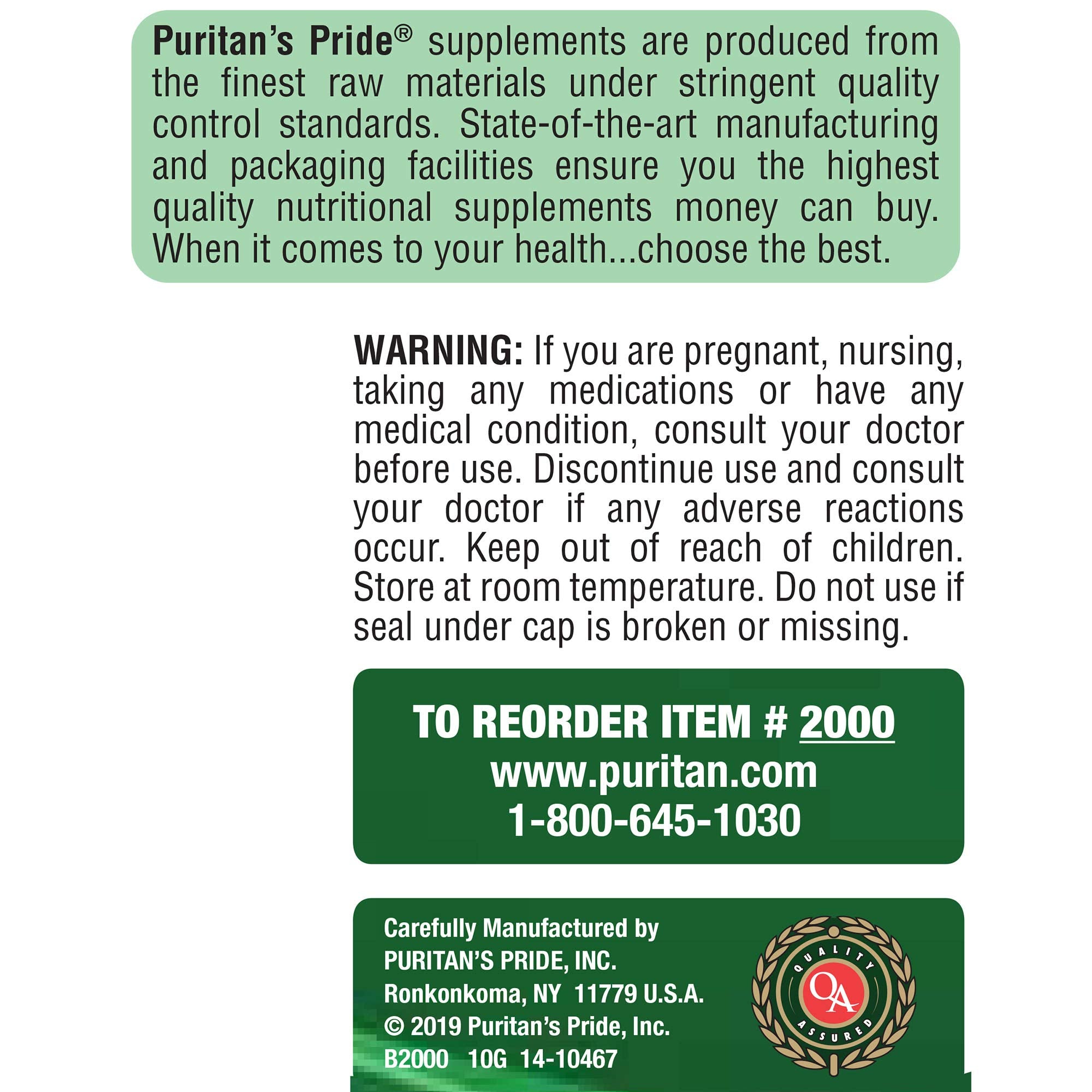 Puritan's Pride Zinc 25 mg – étiquette claire sur l'emballage, informations utiles.