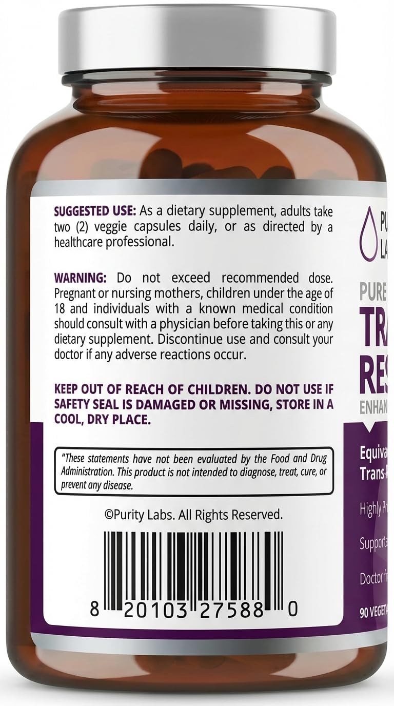 Purity Labs emballage 90 capsules, dosage pratique et stockage facile.