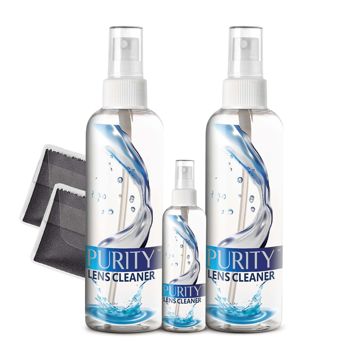 Purity Lens Cleaner Kit avec ensemble de bouteilles spray 8oz pour lunettes