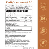Purity Products Advanced D, étiquette nutritionnelle détaillant les cofacteurs.