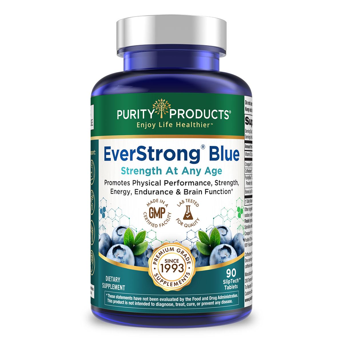 EverStrong Blue Purity Products - bouteille prête pour l'entraînement et la récupération.