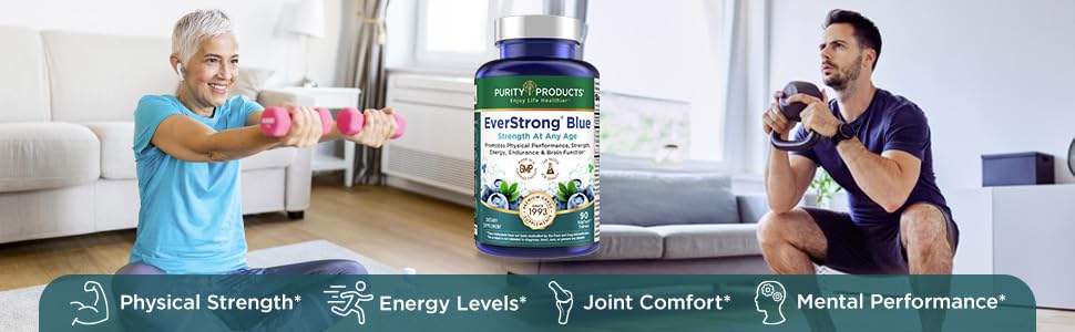 EverStrong Blue - complexe PurityBlue de myrtilles bio dans la formule.