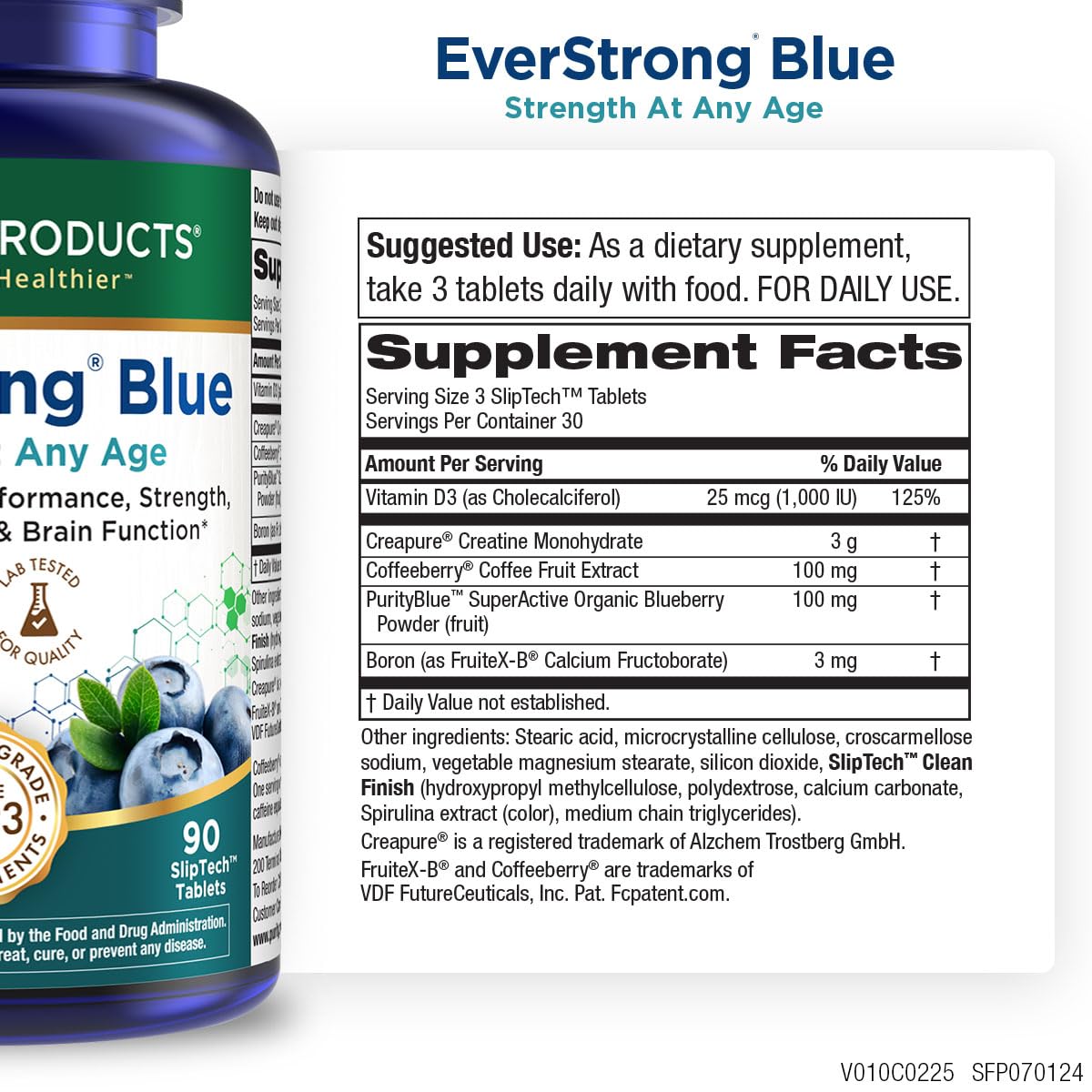 EverStrong Blue - emballage compact pour une routine sportive efficace.