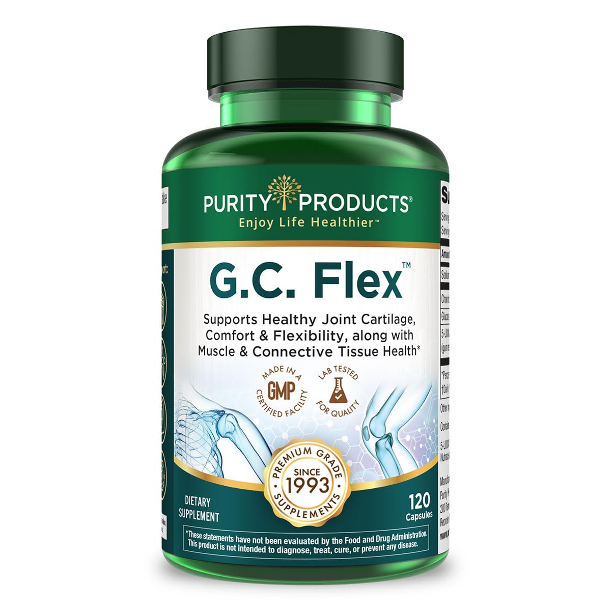 Purity Products G.C. Flex – bouteille de capsules soutenant les articulations et le cartilage.