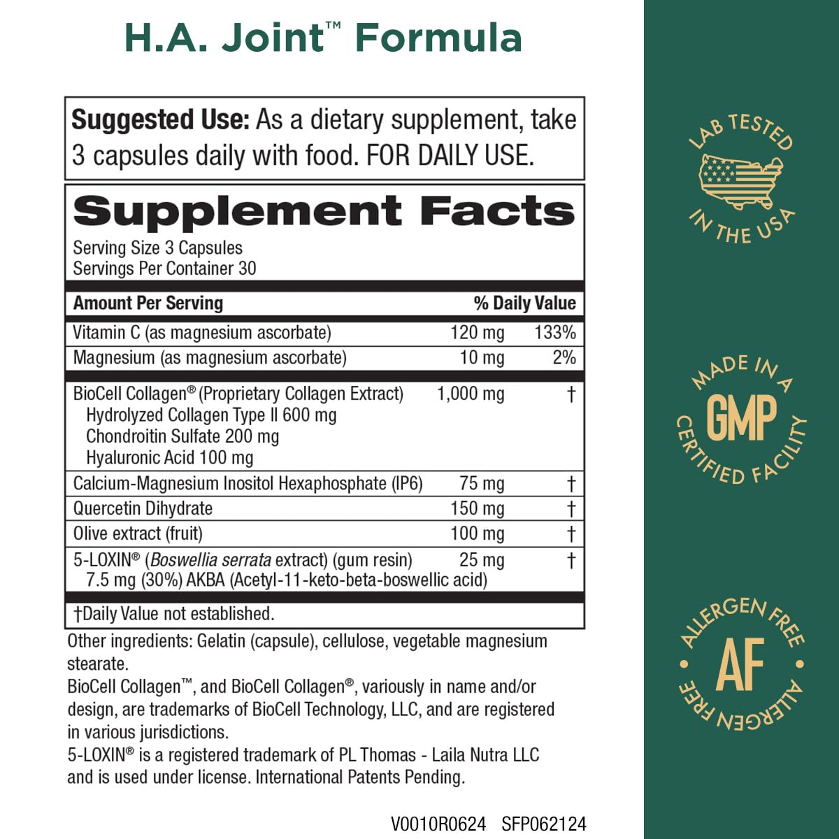 Purity Products HA Joint Formula – gélules: hydratation potentielle des articulations grâce à l'acide hyaluronique.