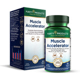 Purity Products Muscle Accelerator – bouteille visible pour soutenir la force lors de l'entraînement.
