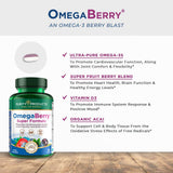 Purity Products OmegaBerry: mélange de gélules et doseur pour un dosage précis.