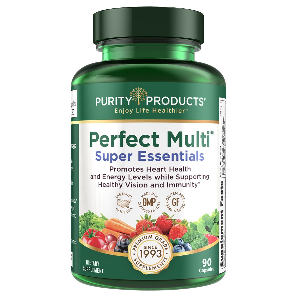 Purity Products Perfect Multi en gélules, mélange antioxydant pour l'énergie quotidienne.