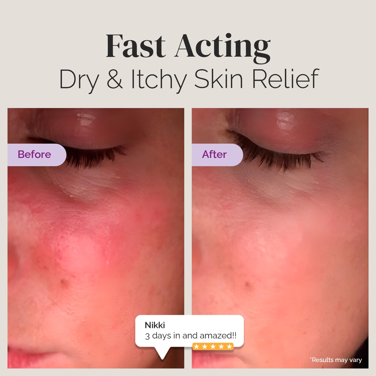 Application douce de la crème Puriya sur la peau.