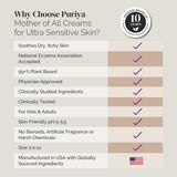 Texture dense de la crème Puriya pour une hydratation efficace.