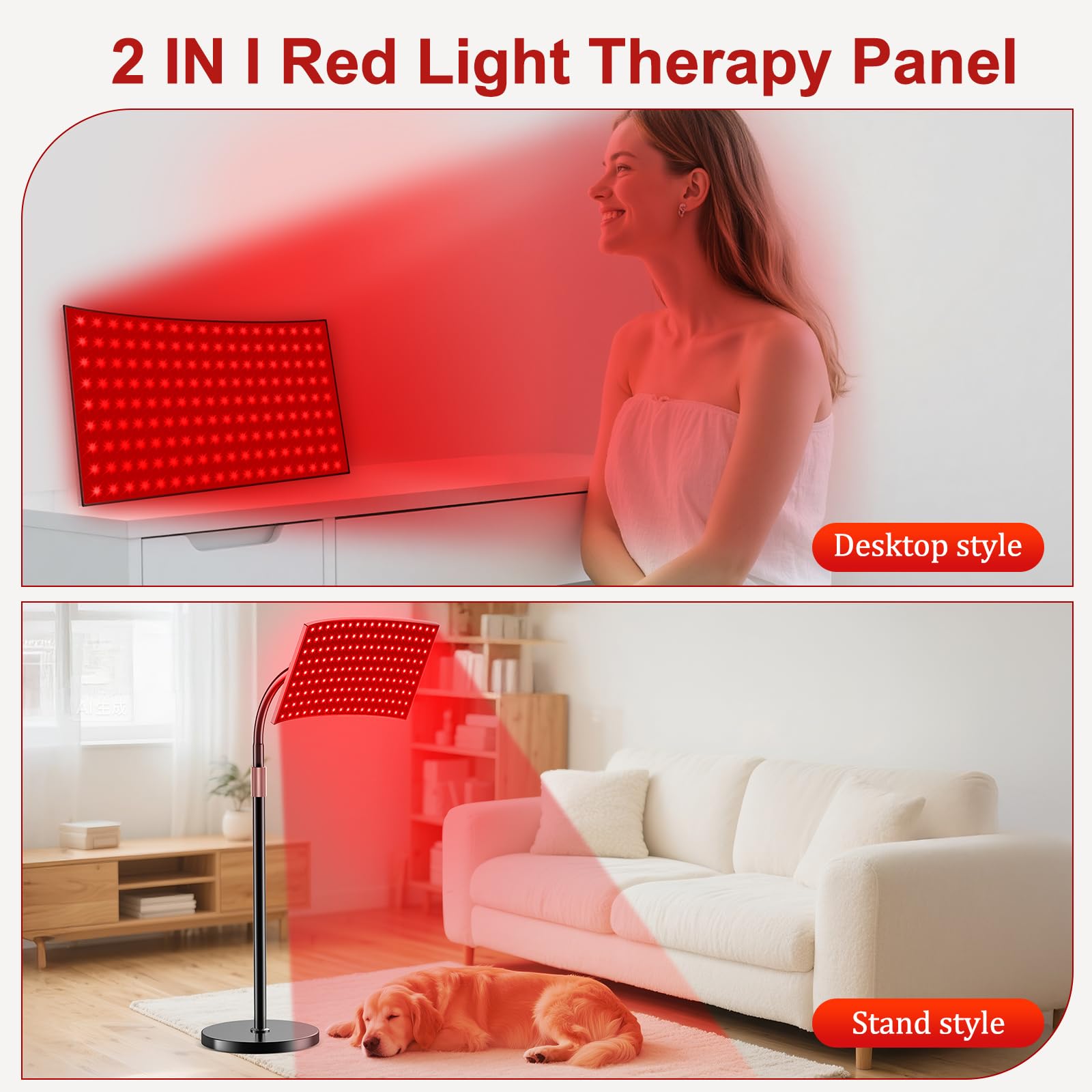 Puroth lampe thérapie, lunettes de sécurité incluses pour une utilisation sûre