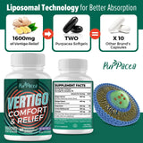 Purpacea liposomale vertige, gélules visibles, absorption améliorée pour le confort pendant les activités.
