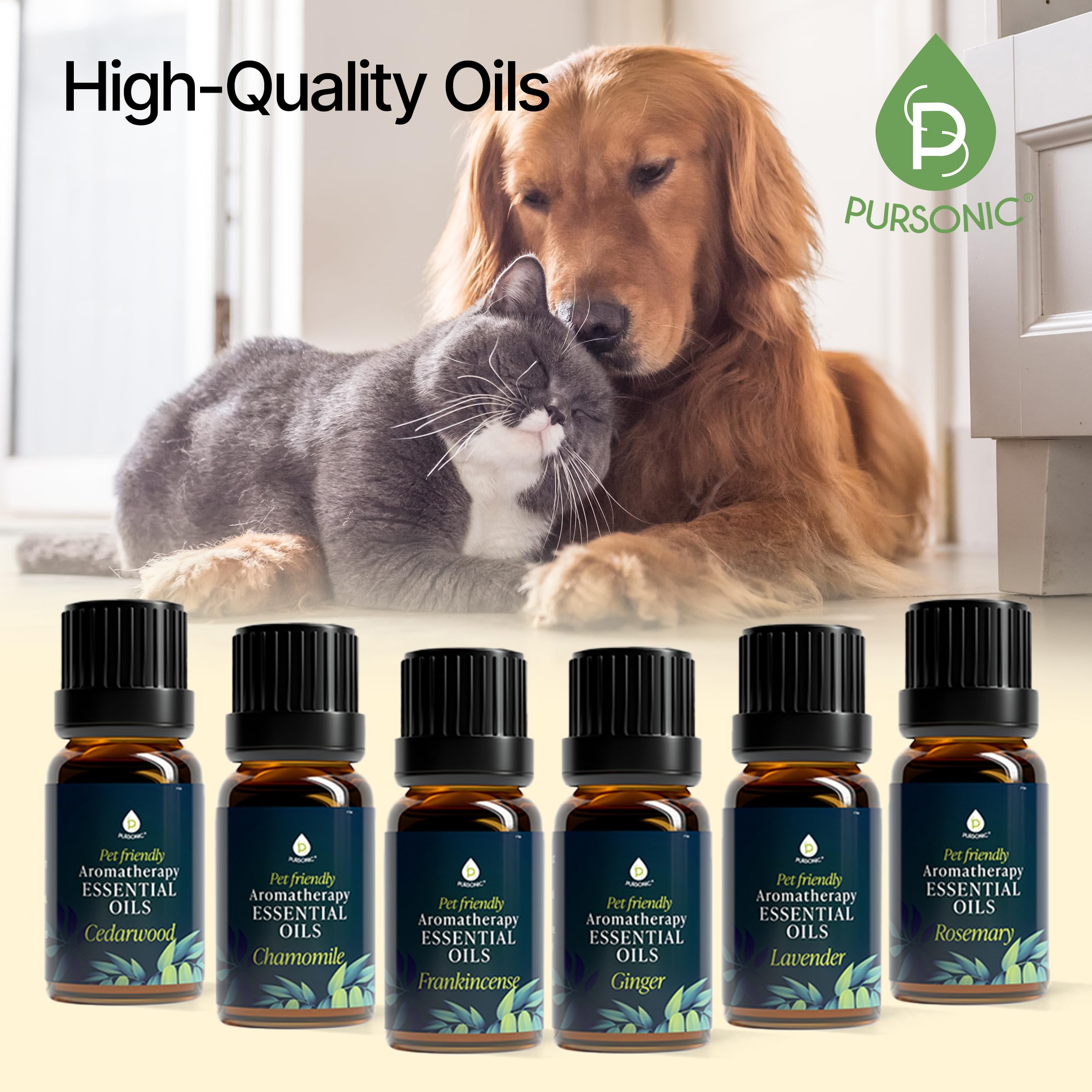 Pursonic camomille huile essentielle pour animaux, calme naturel.