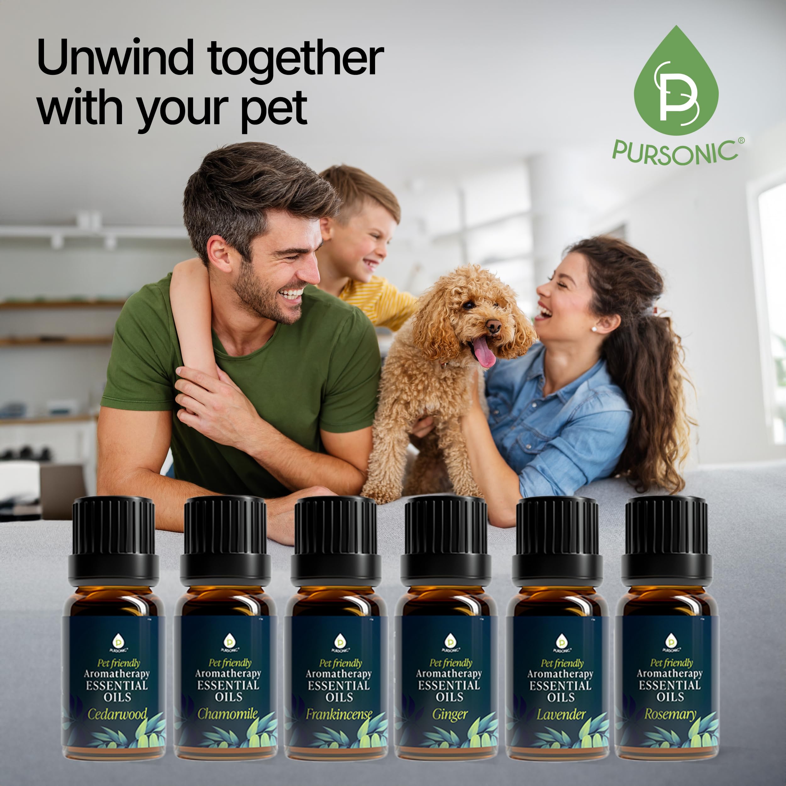 Pursonic romarin huile essentielle pour animaux, revitalisant naturel.