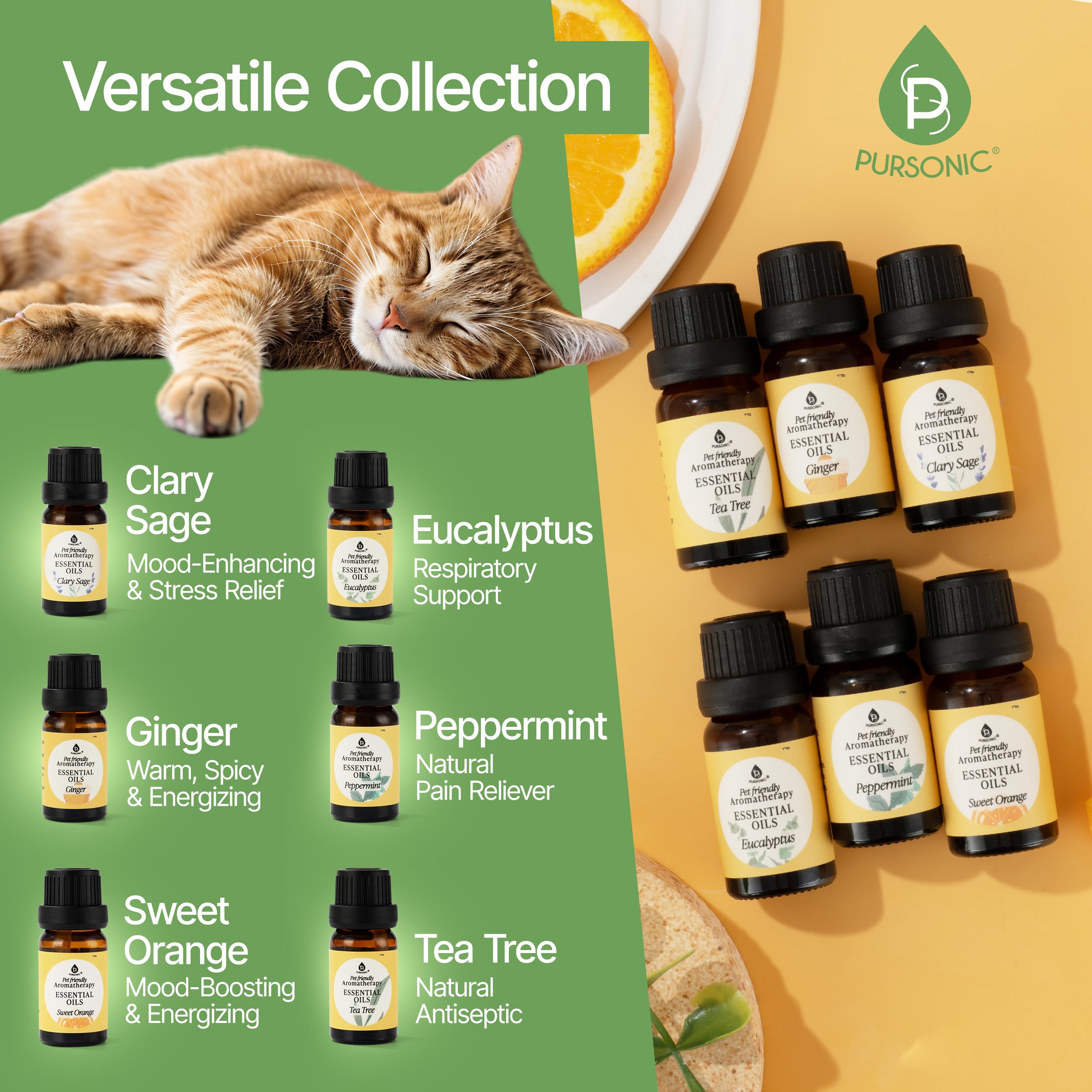 Pursonic huile menthe poivrée en bouteille, rafraîchissement subtil