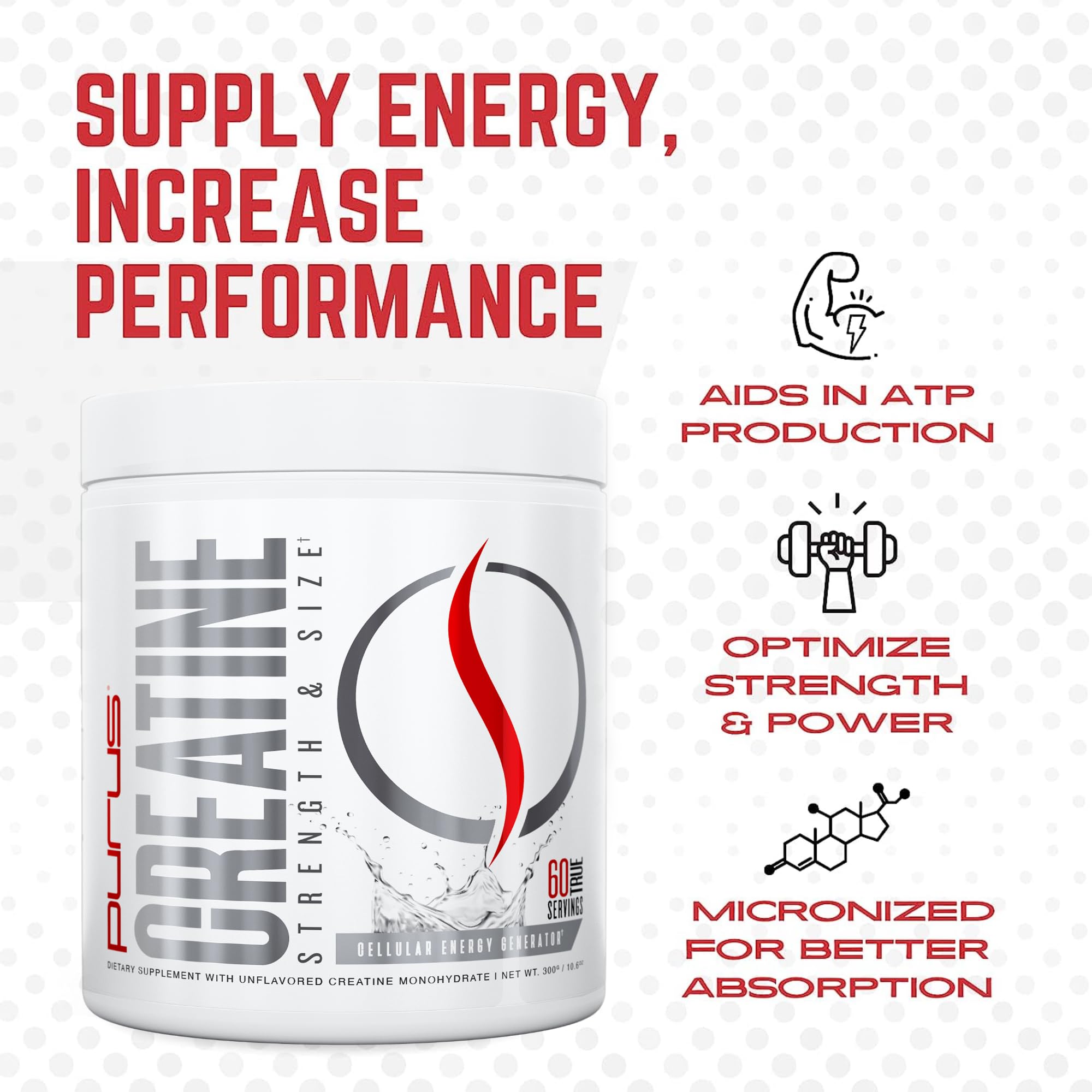 Purus Labs Foundation Series Creatine Poudre sans arôme – s'intègre facilement à toute boisson.