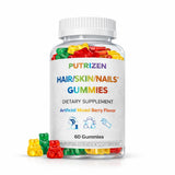 PUTRIZEN bonbons gélifiés – bouteille d'emballage pour cheveux et ongles.
