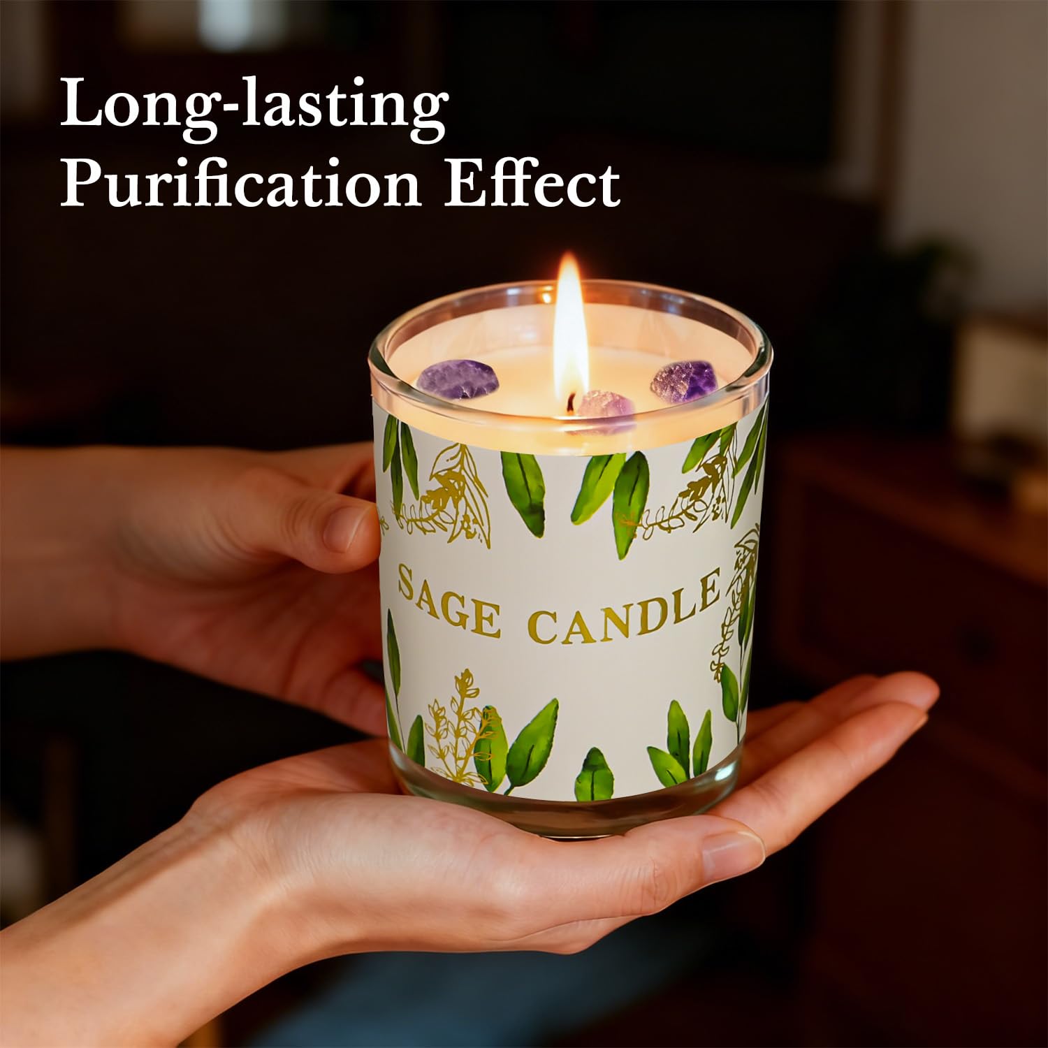 PVUELE Bougie sauge relaxation zen: apaise l esprit et clarifie la concentration