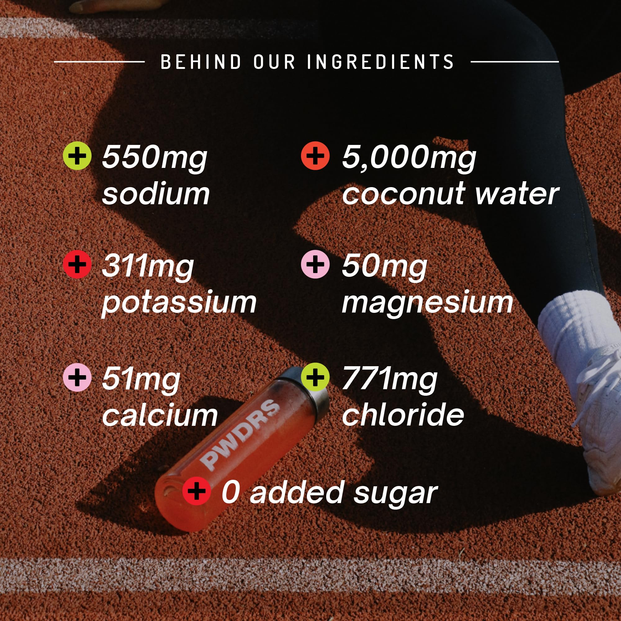 PWDRS Electrolytes: formule sans sucre ajouté et sans OGM adaptée au quotidien.