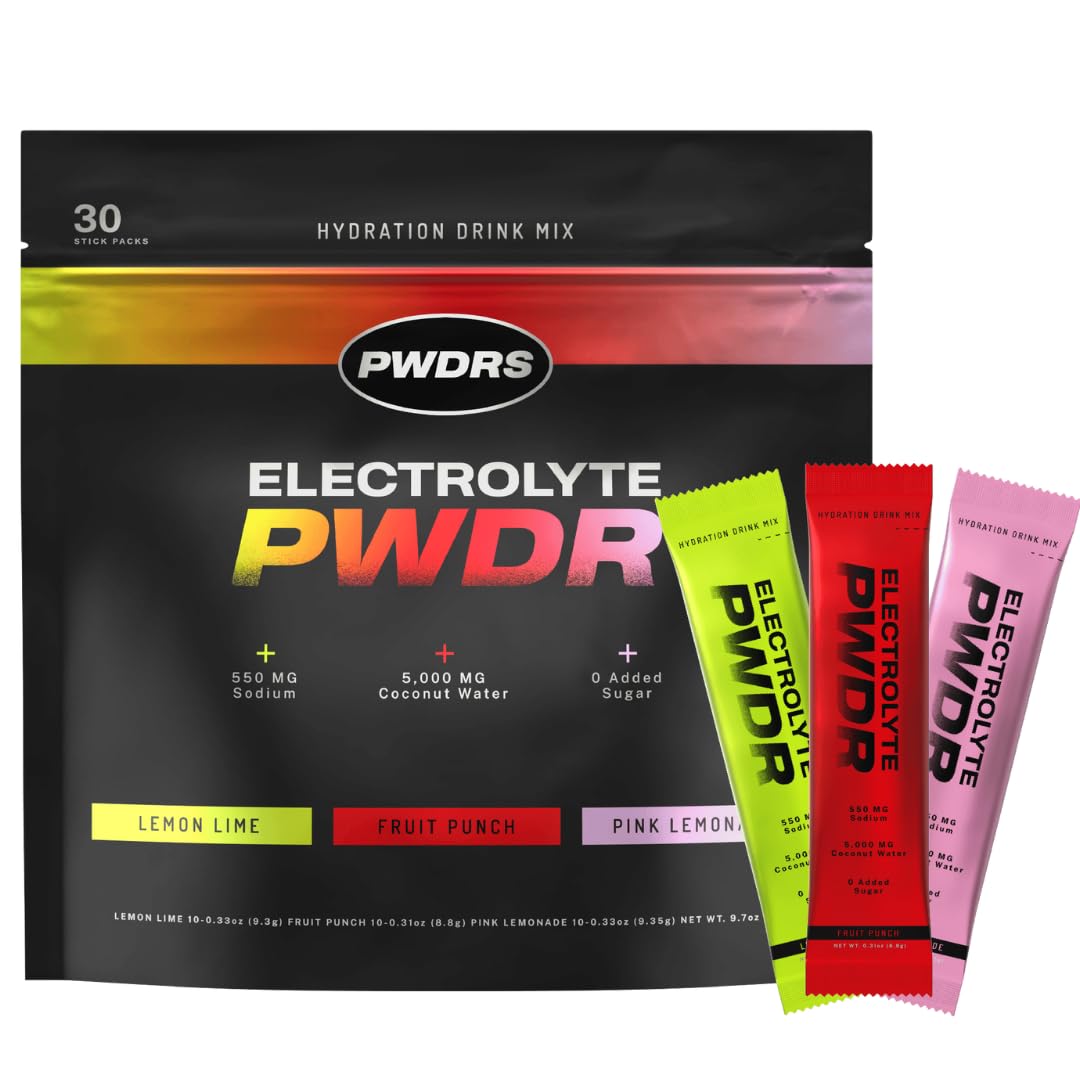 PWDRS Electrolytes: sachets portables pour une hydratation rapide pendant l'entraînement.
