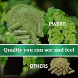 Gélules PWERD Moringa – sans allergènes, composition vegan et propre.