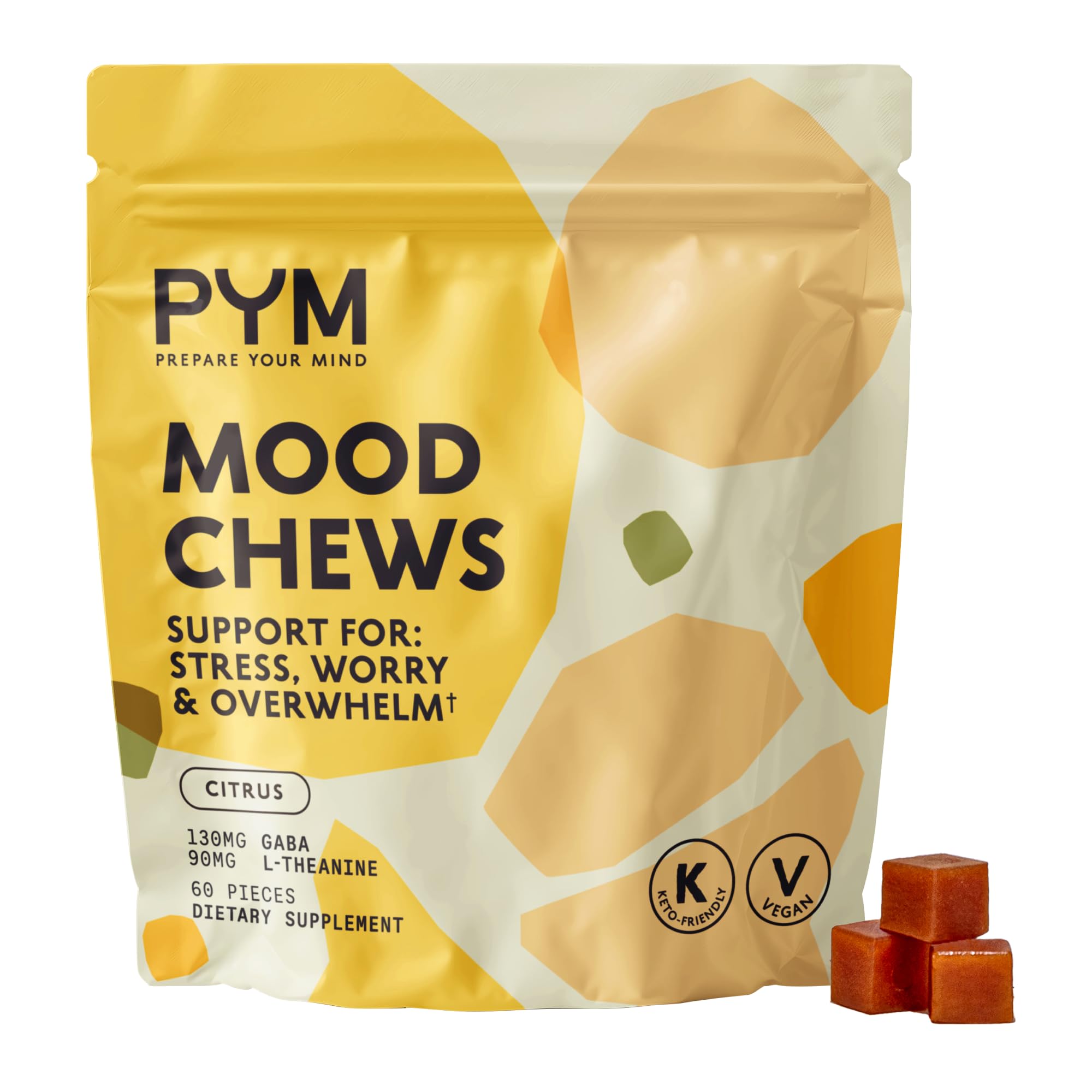 Citrus Mood Chews de PYM Health dans une boîte refermable pour une pause pratique et revitalisante
