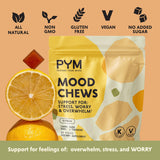 Texture douce des Citrus Mood Chews, offrant une bouchée fruitée idéale pour la détente