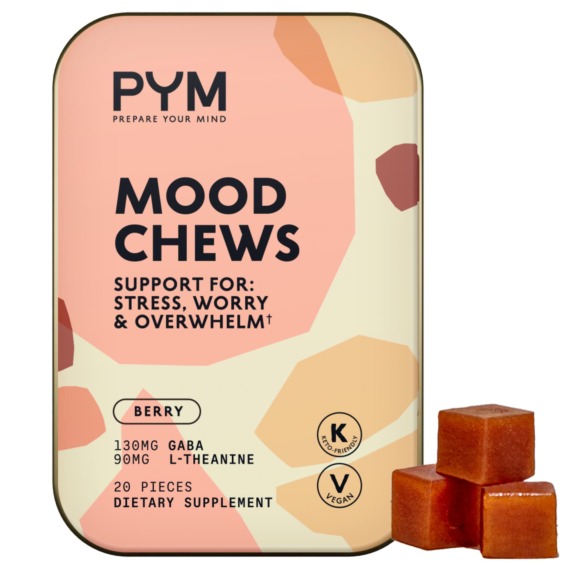 Gommes PYM Berry Mood dans l'emballage, routine bien-être quotidienne.